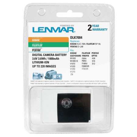 Lenmar NoMEM Li-Ion 3.7V 1000mAh Kodak KLIC7004 Battery
