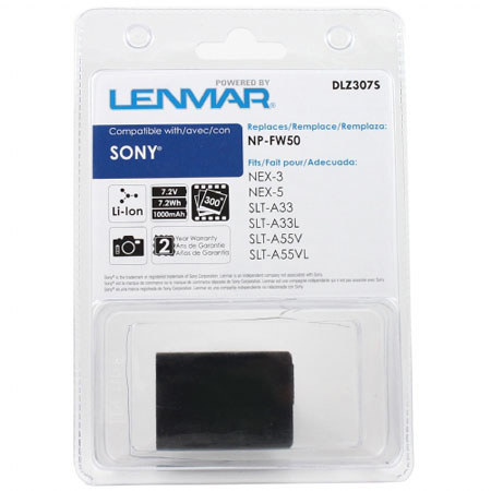 Lenmar DLZ307S Lithium-Ion 7.2v / 1000mAh Replaces Sony NP-FW50 Digital Camera Battery