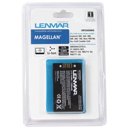 Lenmar GPS302MG Lith-Ion Battery 3.7V / 1300 mAh - Fits Magellan Explorist, Sky Golf Caddie SG4