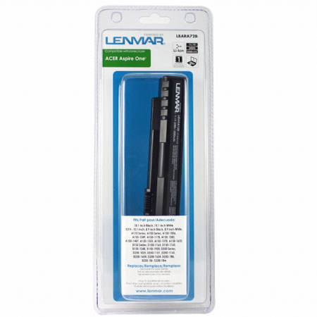 Lenmar LBARA72B Lith-Ion Battery 11.1V / 2200 mAh - Fits Acer Aspire One ZG5 (Linux), 10.1" White, 8.9" White