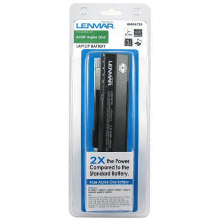 Lenmar LBARA72X Lith-Ion Battery 11.1V / 4400 mAh - Fits Acer Aspire One ZG5 (Linux), 10.1" White, 8.9" White