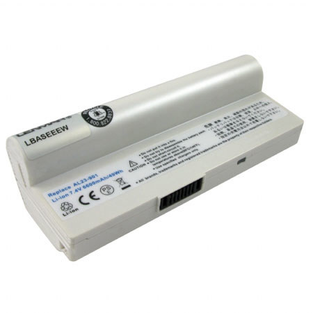 Lenmar LBASEEEW Lith-Ion Battery 7.4V / 6600 mAh - Fits Asus Eee PC 1000, Eee PC 901, Eee PC 904HD and other laptops (Replaces: AL23-901) - White