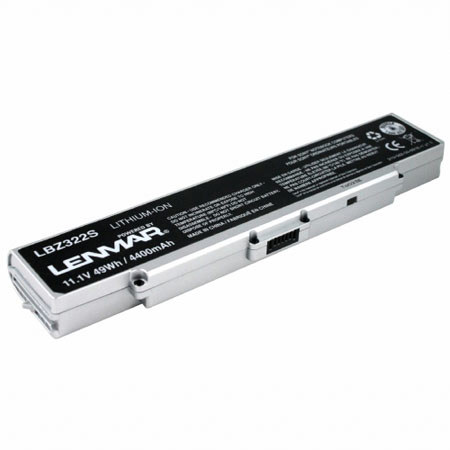 Lenmar LBZ322S Lith-Ion Battery 11.1V / 4400 mAh - Fits Sony Vaio VGN-CR220, VGN-NR430, VGN-NR120