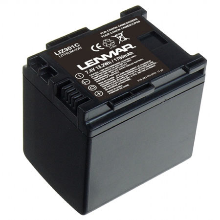 Lenmar Digital Video Camera Battery, for Canon Lith-ion BP-809, 7.4v, 1780mAh