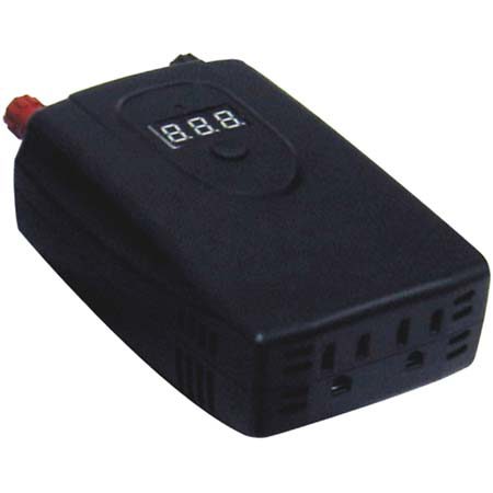Lenmar N-Verter 450 watt Maximum, 400 watt Continuous Compact DC to AC Power Inverter with Digital Display & Clip Leads.