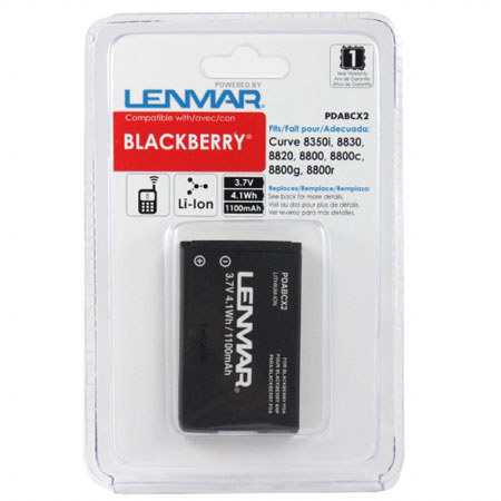 Lenmar PDABCX2 Lithium-Polymer 3.7v / 1100mAh Battery Fits BlackBerry 8830, 8800, Curve 8350i