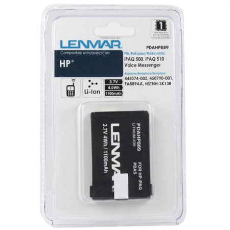 Lenmar PDAHP889 Lithium-Ion 3.7v / 1100mAh BatteryiPAQ 500 Series, iPAQ 510 Voice Messenger Series