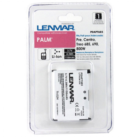 Lenmar PDAPT685 Lithium-Ion 3.7v / 1150mAh Battery, Fits Palm Pre, Centro, Treo 800W
