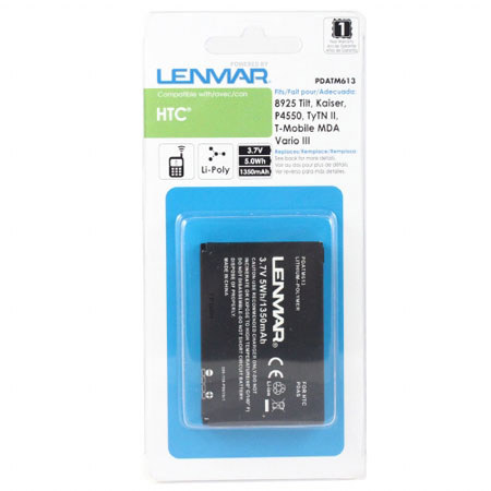 Lenmar PDATM613 Lithium-Polymar 3.7v / 1350mAh Battery, Fits HTC 8925 Tilt, T-Mobile MDA Vario III