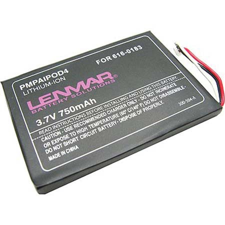 Lenmar NoMEM Lithium-ion Replacement Battery for the 4G iPod, 3.7V 750mAh