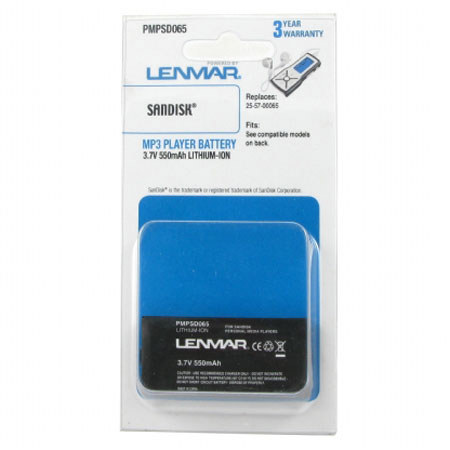 Lenmar PMPSD065 Lith-Ion Battery 3.7V / 550 mAh - Fits Sandisk C200, C240, C260 MP3 Players