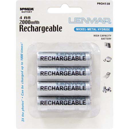Lenmar 4 Pack of Pro AA NiMH Battery, 2000mAh, 1.2V