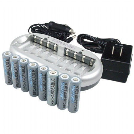 Lenmar 8 Station AA/AAA AC Charger, 8 AA NiMH Batteries