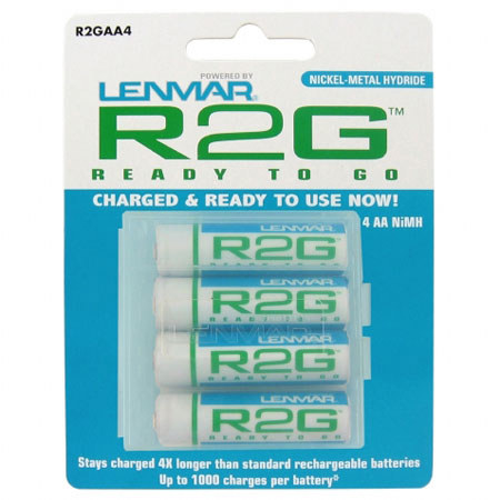 Lenmar R2GAA4 AA Ready-2-Go 1.2V Batteries, 4-Pack
