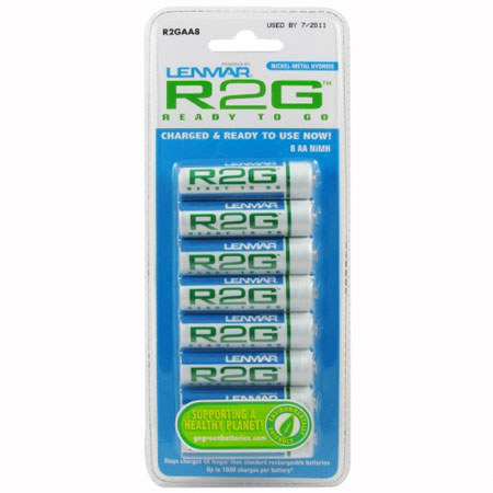 Lenmar R2GAA8 AA Ready-2-Go 1.2V Batteries, 8-Pack