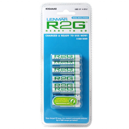 Lenmar R2GAAA8 AAA Ready-2-Go 1.2V Batteries, 8-Pack