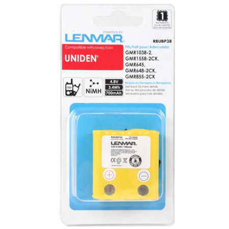 Lenmar RBUBP38 Nickel-Metal Hydride Battery 4.8V / 650 mAh - Fits Uniden GMR1038-2, GMR1558-2CK, GMR645, GMR648-2CK, GMR855-2CK Two Way Radio