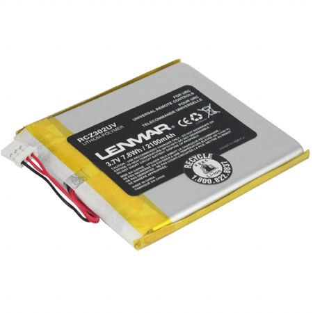 Lenmar RCZ302UV Lithium Polymer Battery 3.7V / 2100 mAh - Fits Universal Remote Control MX3000