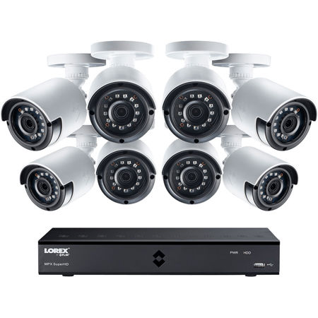 Lorex 16-Ch Security System, LHA42162T 2TB DVR & 8x LAB243B 4MP Bullet Cameras