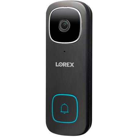 Lorex 2K QHD 2-Way Wired Video Doorbell with Person Detection, Black