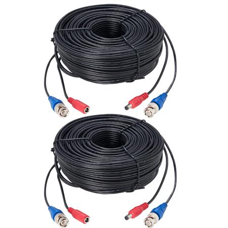Lorex 2 Pack 100' UL/CM-Rated Premium 4K RG59/Power Accessory Cable