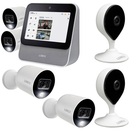 Lorex Security System Home Center with 4x 1080p Wi-Fi Cameras, 2x Indoor Cameras