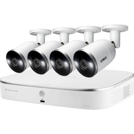Lorex 4K Ultra HD 8-Channel Fusion 3TB NVR System with 4x 8MP Bullet Cameras