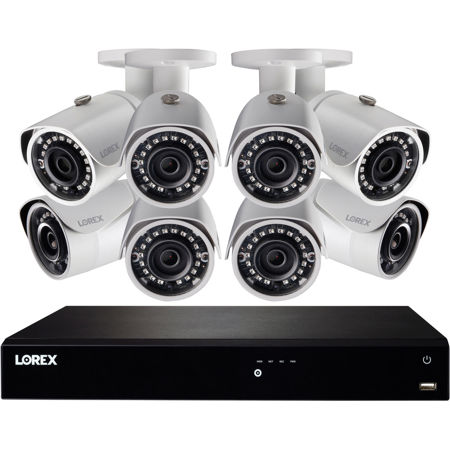 Lorex 4K HD 16-Ch Security System, N861D63B 3TB HDD NVR, 8x E581CB-E 5MP Cameras
