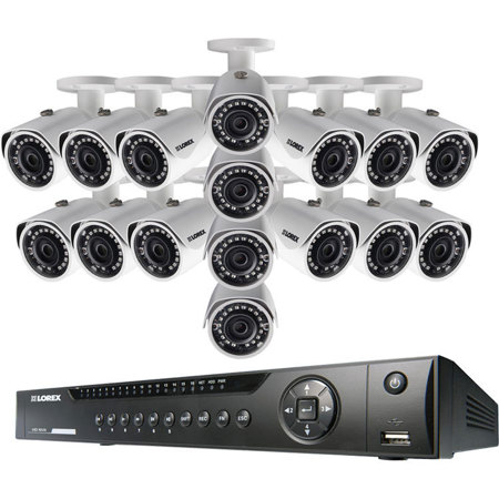 Lorex LNR416S 16CH H.264 4MP 3TB NVR System, 16x Bullet Cameras