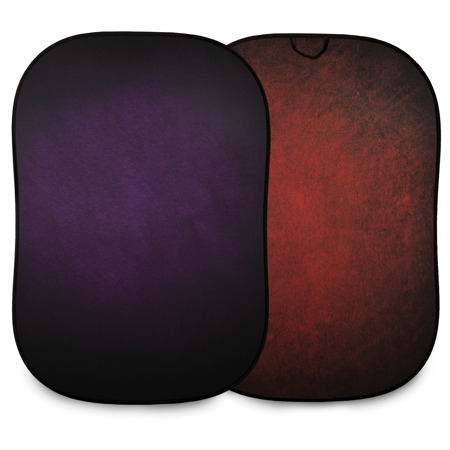 Manfrotto 5x7' Vintage Collapsible Reversible Background, Aubergine/Crimson