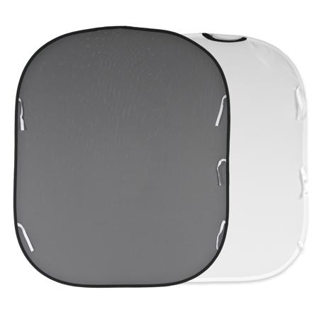 Manfrotto 5x6' Collapsible Reversible Background, White/Mid Gray