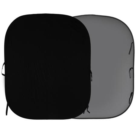 Manfrotto 6x7' Collapsible Reversible Background, Black/Mid Gray