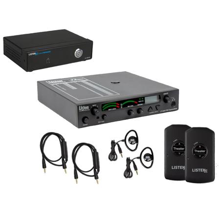 Listen Technologies Wi-Fi/RF Advanced System, Includes LW-100P-02 LE 2 Channel Wi-Fi Server, LT-800-072-01 Stationary RF Transmitter, 2x LR-4200-072 Intelligent DSP RF Receiver