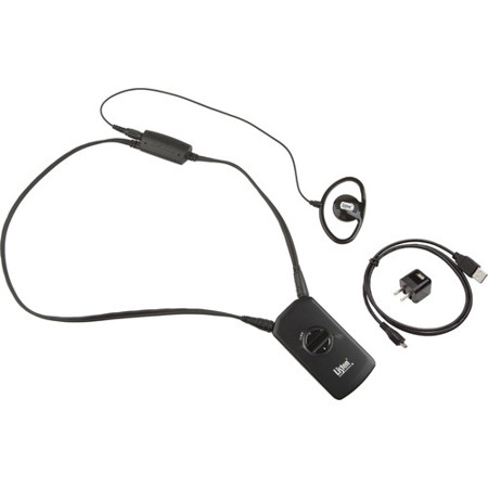 Listen Technologies MH-4200-072 Receiver Package 1 with LA-421 1-Port USB Charger and LA-401 Universal Ear Speaker