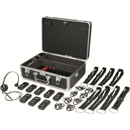 Listen Technologies LKS-2 Base 8 System, 8x LK-1 ListenTALK Transceivers, 1x LA-452 Headset 2, LA-481 Docking Station Case 16