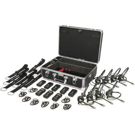 Listen Technologies LKS-3 ListenTALK Collabor 8 System, 8x LK-1 ListenTALK Transceivers, 8x LA-452 Headset 2, LA-481 Docking Station Case 16