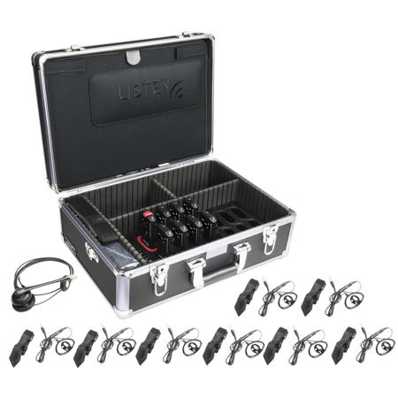 Listen Technologies LKS-6-A1 ListenTALK GR8 System, Includes LK-1 Transceiver, 7x LKR-11 Receiver Pro, LA-452 Headset 2