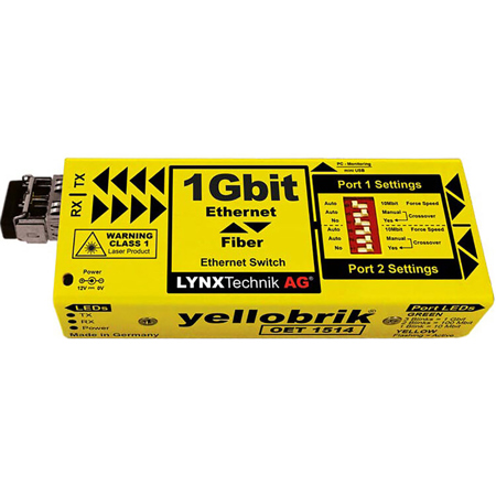 Lynx Technik AG yellobrik OET 1514 MM 1GB Ethernet to Multi Mode Fiber Optic Transceiver Switch