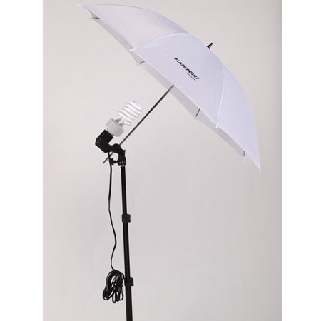 Flashpoint 3 Lighting Kit with Light Stands, 3 - 33" Umbrellas , Socket & Bulbs