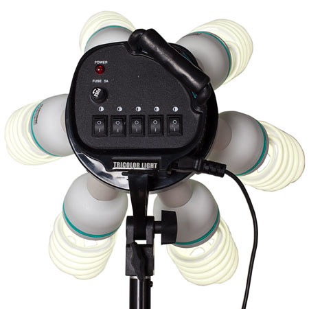Flashpoint Octa-Fluor Kit with Stands, Socket Kits, Umbrella,6 Fluorescent bulbs