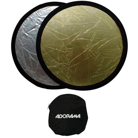 Adorama 32" Circular Collapsible Disc Reflector, White/ Soft Gold #CFR32M