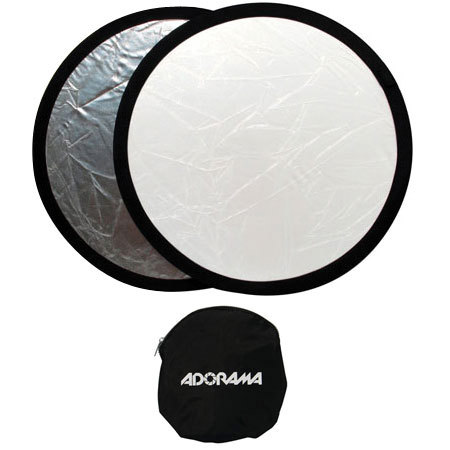 Adorama 32" Circular Collapsible Disc Reflector, Silver / White #CFR32S