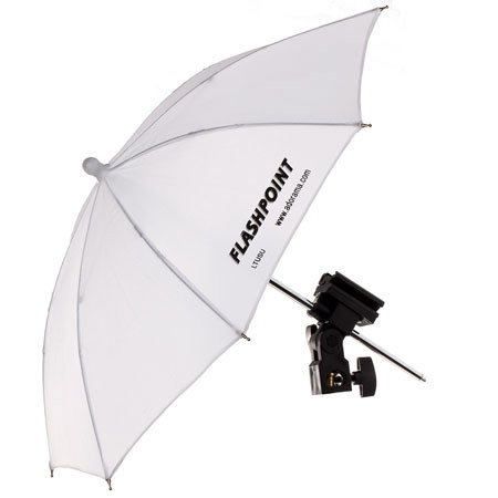 White 20" Umbrella with Universal Swivel Holder