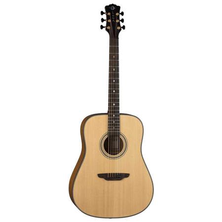 Luna Art Recorder All Solid Wood Dreadnought 6 String Guitar 21 Frets C Shape Neck Rosewood Fretboard Satin Natural