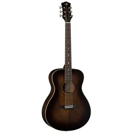 Luna Art Vintage Folk Distressed Acoustic Guitar, Rosewood Fretboard, Distressed Vintage Brownburst