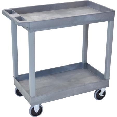 Luxor EC11HD Two Shelves Utility Cart, Gray