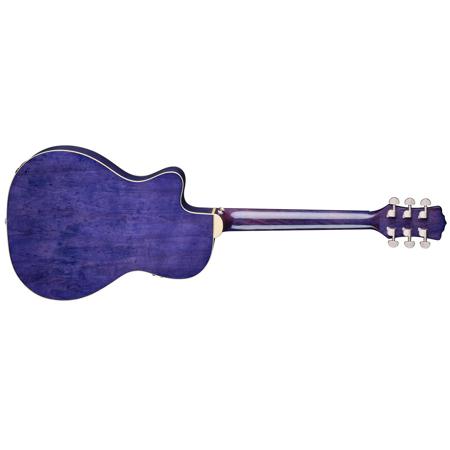 Luna Flora Passionflower Semi Acoustic Guitar, Trans Purple