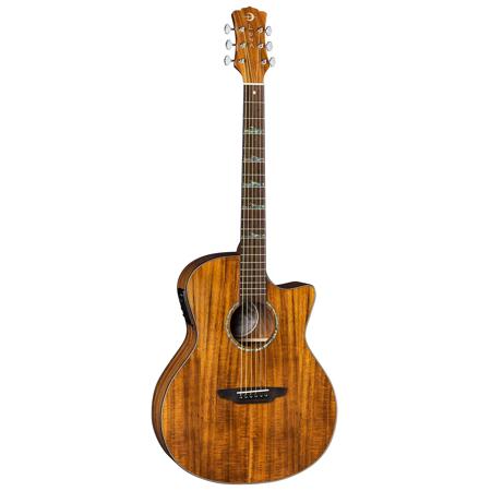 Luna High Tide Koa Grand Concert Acoustic Electric Guitar, Pau Ferro Fretboard, Satin Natural