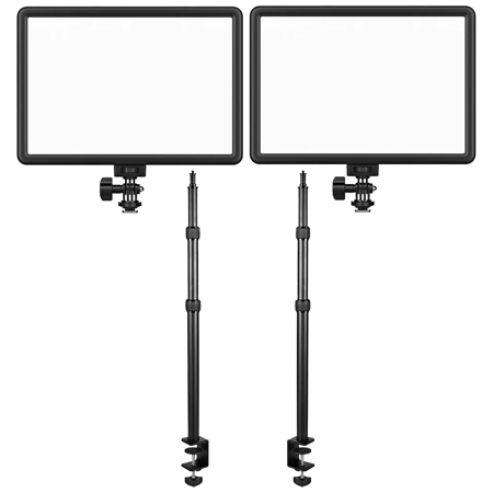 Lume Cube Studio Panel 20W Bi-Color LED Light, Bundle with Edge-Mounted Light Stand, 2-Pack