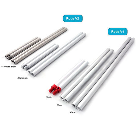 Letus 15cm V2 Stainless Steel Rods Extensions, Pair